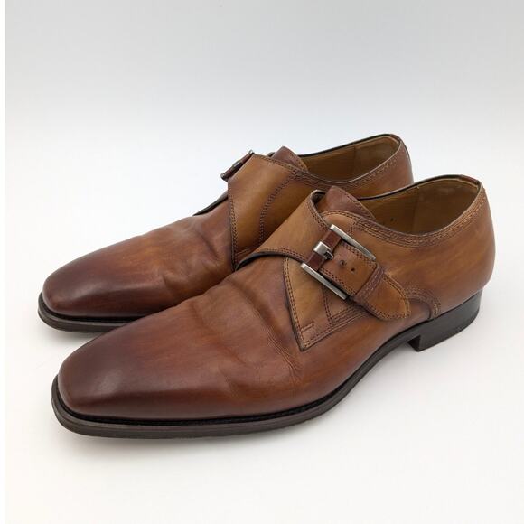 Magnanni Meyer II Monk Strap Shoe Men's Cognac size US8 EU41 - Picture 1 of 16